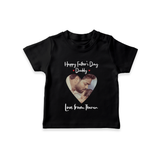 First Father's Day T-Shirt | Personalized Keepsake Baby Outfit - BLACK - 0-5 Months Old (Chest 17")