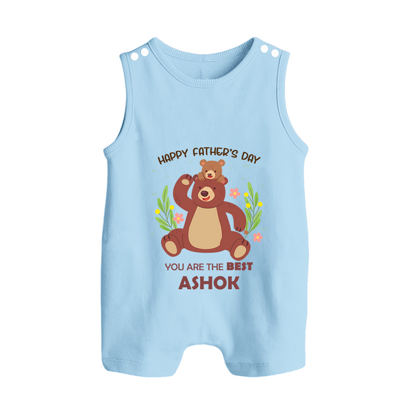 Love You Dad Romper Suit/Sleeveless Romper | Soft Cotton Babywear Unique First Father's Day Gift - BABY BLUE - 0 - 5 Months Old (Chest 18")