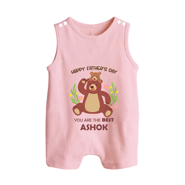 Love You Dad Romper Suit/Sleeveless Romper | Soft Cotton Babywear Unique First Father's Day Gift - BABY PINK - 0 - 5 Months Old (Chest 18")
