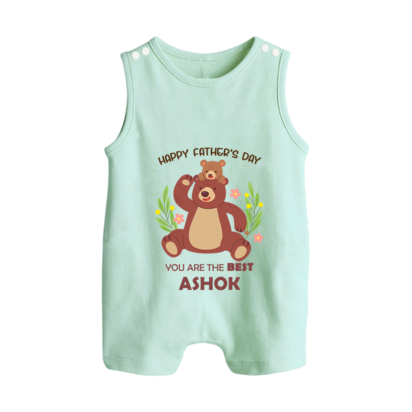 Love You Dad Romper Suit/Sleeveless Romper | Soft Cotton Babywear Unique First Father's Day Gift - MINT GREEN - 0 - 5 Months Old (Chest 18")