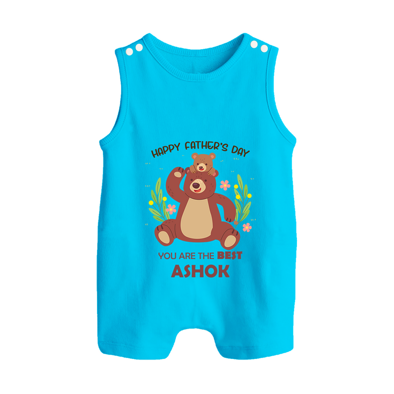 Love You Dad Romper Suit/Sleeveless Romper | Soft Cotton Babywear Unique First Father's Day Gift - SKY BLUE - 0 - 5 Months Old (Chest 18")
