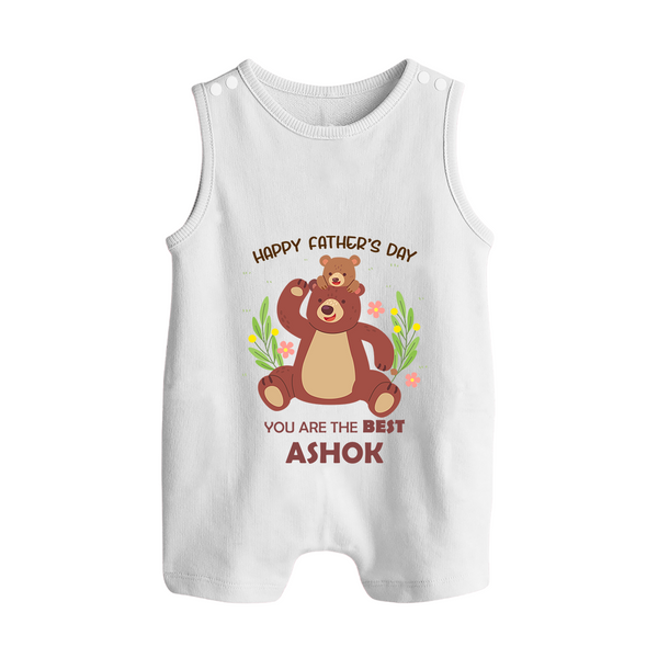 Love You Dad Romper Suit/Sleeveless Romper | Soft Cotton Babywear Unique First Father's Day Gift - WHITE - 0 - 5 Months Old (Chest 18")