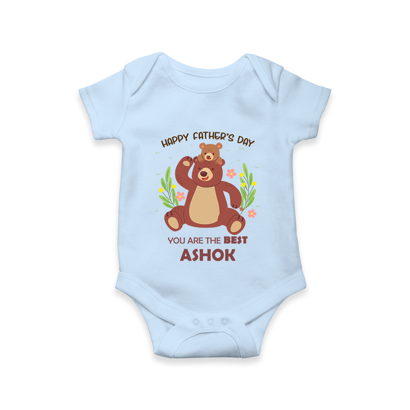 Love You Dad Romper/Onesie | Soft Cotton Babywear Unique First Father's Day Gift - BABY BLUE - New Born (Chest 14")