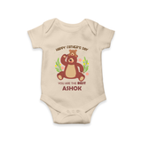 Love You Dad Romper/Onesie | Soft Cotton Babywear Unique First Father's Day Gift - IVORY - New Born (Chest 14")