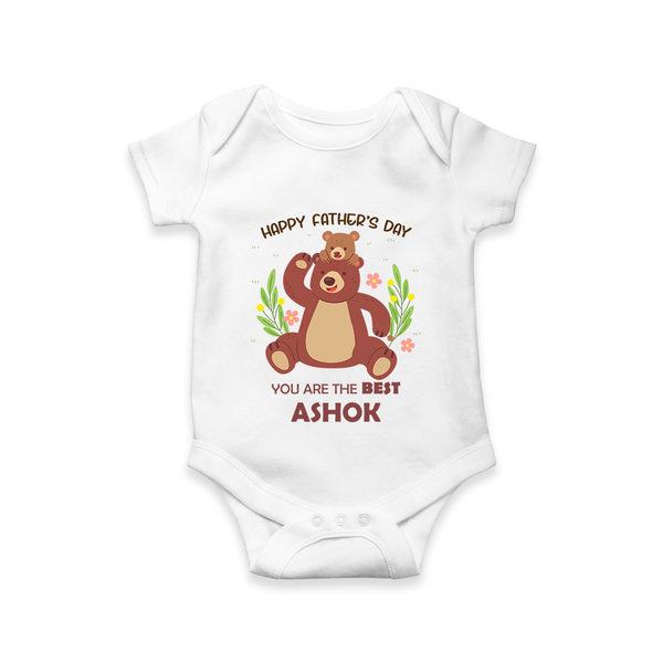 Love You Dad Romper/Onesie | Soft Cotton Babywear Unique First Father's Day Gift - WHITE - New Born (Chest 14")