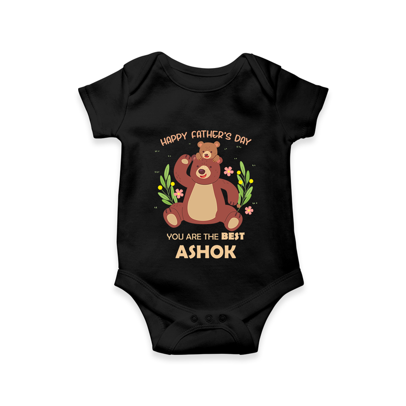 Love You Dad Romper/Onesie | Soft Cotton Babywear Unique First Father's Day Gift - BLACK - New Born (Chest 14")