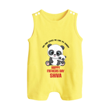Super Dad Romper Suit/Sleeveless Romper | Baby's First Gift to Daddy Comfy and Cute - PASTEL YELLOW - 0 - 5 Months Old (Chest 18")