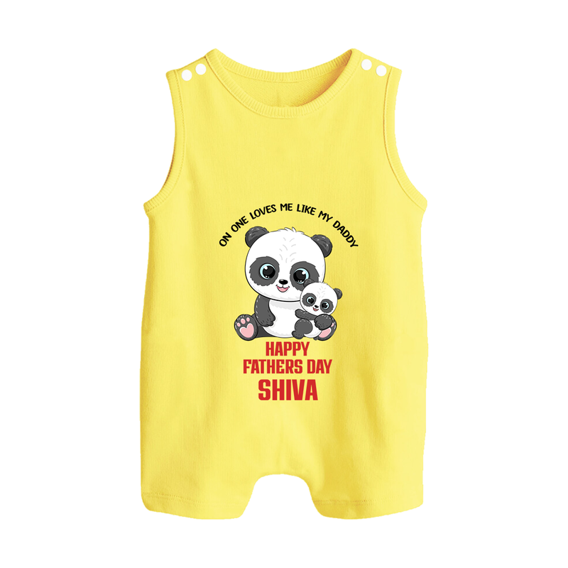 Super Dad Romper Suit/Sleeveless Romper | Baby's First Gift to Daddy Comfy and Cute - PASTEL YELLOW - 0 - 5 Months Old (Chest 18")