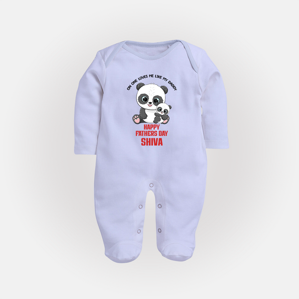 Super Dad Full Sleeve Bodysuit/Sleep Suit | Baby's First Gift to Daddy Comfy and Cute - BABY BLUE - New Born (Chest 7.5")