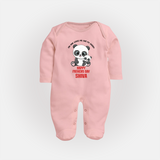 Super Dad Full Sleeve Bodysuit/Sleep Suit | Baby's First Gift to Daddy Comfy and Cute - BABY PINK - New Born (Chest 7.5")