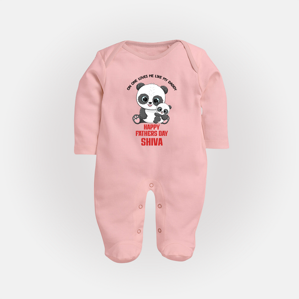 Super Dad Full Sleeve Bodysuit/Sleep Suit | Baby's First Gift to Daddy Comfy and Cute - BABY PINK - New Born (Chest 7.5")