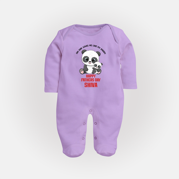 Super Dad Full Sleeve Bodysuit/Sleep Suit | Baby's First Gift to Daddy Comfy and Cute - LILAC - New Born (Chest 7.5")