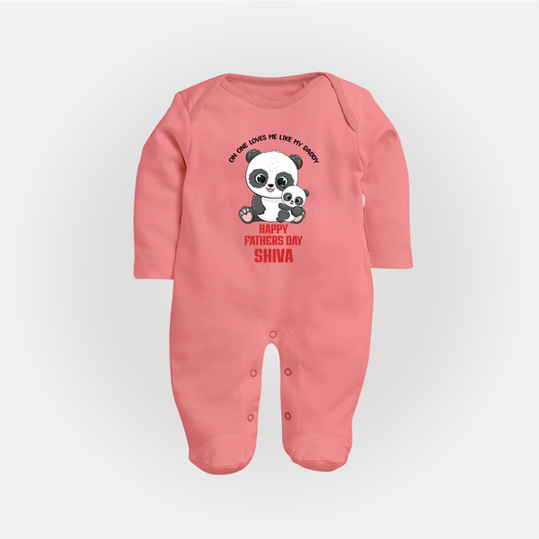 Super Dad Full Sleeve Bodysuit/Sleep Suit | Baby's First Gift to Daddy Comfy and Cute - PEACH - New Born (Chest 7.5")