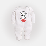 Super Dad Full Sleeve Bodysuit/Sleep Suit | Baby's First Gift to Daddy Comfy and Cute - WHITE - New Born (Chest 7.5")