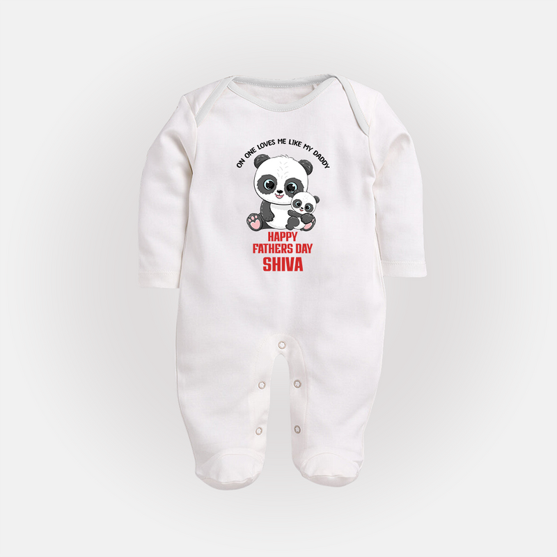 Super Dad Full Sleeve Bodysuit/Sleep Suit | Baby's First Gift to Daddy Comfy and Cute - WHITE - New Born (Chest 7.5")