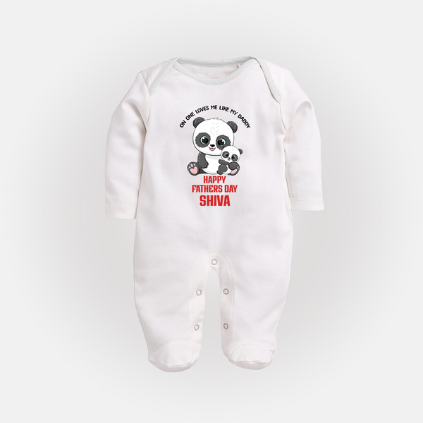 Super Dad Full Sleeve Bodysuit/Sleep Suit | Baby's First Gift to Daddy Comfy and Cute - WHITE - New Born (Chest 7.5")
