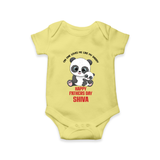 Super Dad Romper/Bodysuit | Baby's First Gift to Daddy Comfy and Cute - PASTEL YELLOW - New Born (Chest 14")