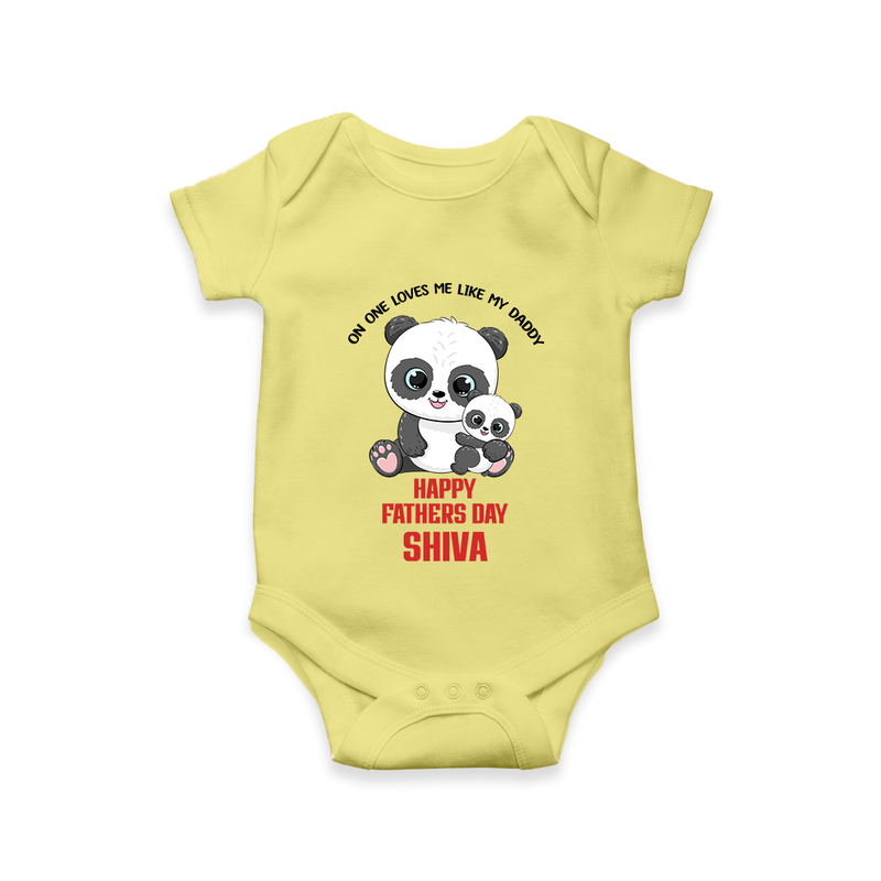 Super Dad Romper/Bodysuit | Baby's First Gift to Daddy Comfy and Cute - PASTEL YELLOW - New Born (Chest 14")