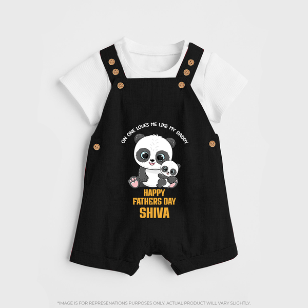 Super Dad Dungaree Set | Baby's First Gift to Daddy Comfy and Cute - BLACK - 0 - 5 Months Old (Chest 18")