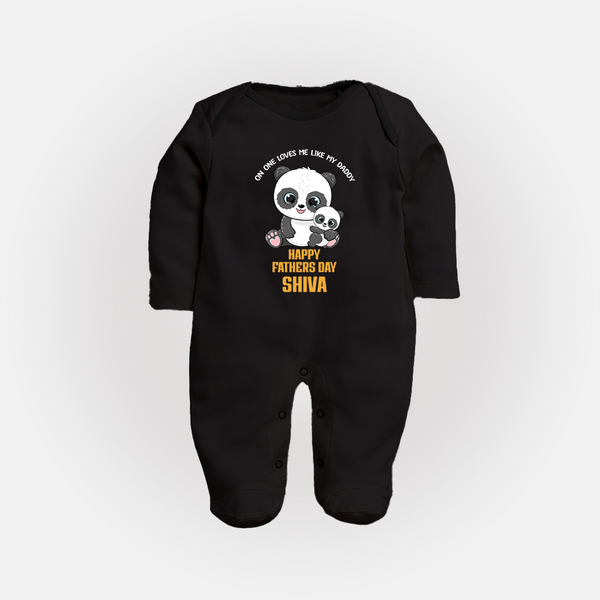 Super Dad Full Sleeve Bodysuit/Sleep Suit | Baby's First Gift to Daddy Comfy and Cute - BLACK - New Born (Chest 7.5")