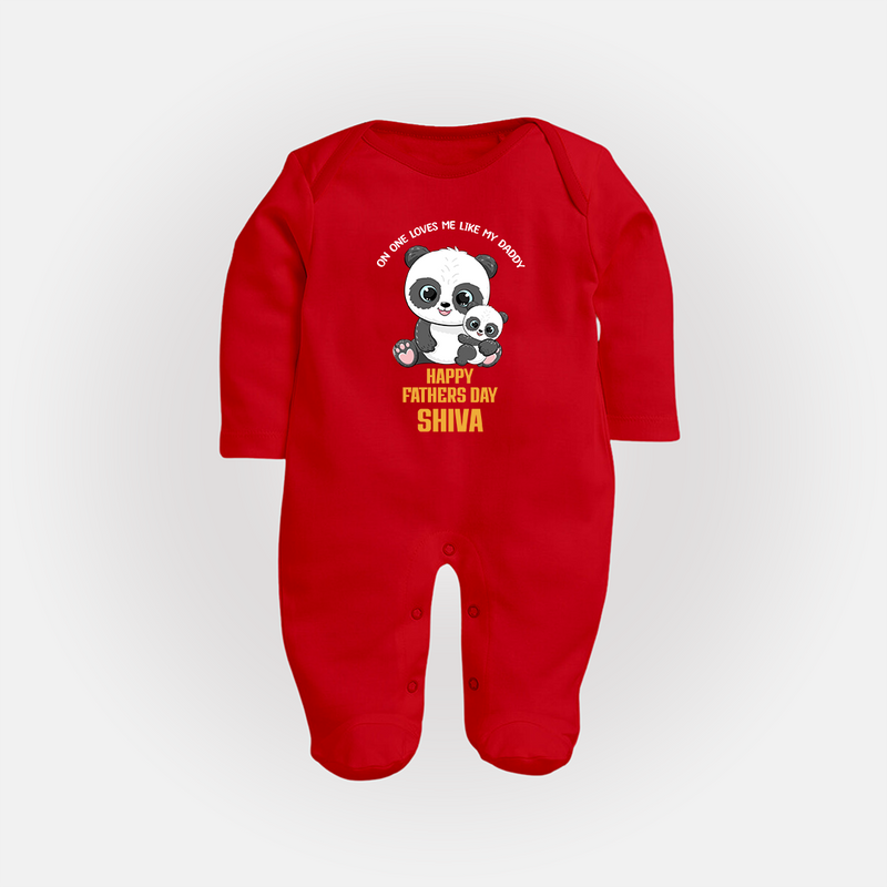 Super Dad Full Sleeve Bodysuit/Sleep Suit | Baby's First Gift to Daddy Comfy and Cute - RED - New Born (Chest 7.5")