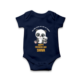 Super Dad Romper/Bodysuit | Baby's First Gift to Daddy Comfy and Cute - NAVY BLUE - New Born (Chest 14")
