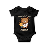 Happy Father’s Day Print Onesie-Custom Baby Romper  - BLACK - New Born (Chest 14")