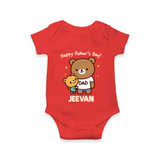  Happy Father’s Day Print Onesie-Custom Baby Romper  - RED - New Born (Chest 14")