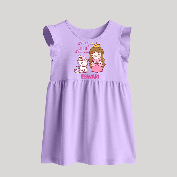 Best Dad Ever Print Arctic  Custom Baby Baby Frock  - LILAC - 0 - 3 Months Old (Chest 17")