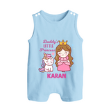 Best Dad Ever Print Arctic  Custom Baby Button Romper  - BABY BLUE - New Born (Chest 18")