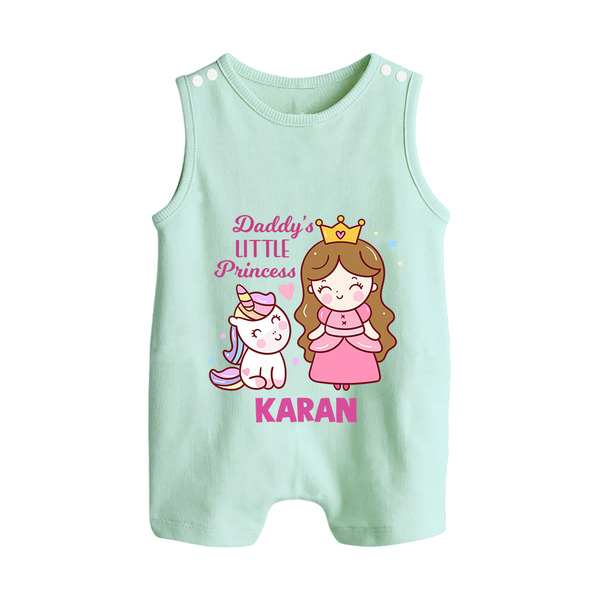 Best Dad Ever Print Arctic  Custom Baby Button Romper  - MINT GREEN - New Born (Chest 18")
