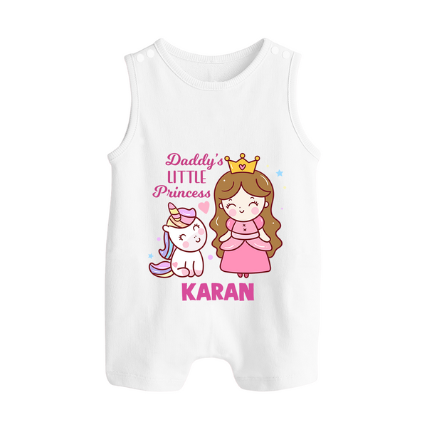 Best Dad Ever Print Arctic  Custom Baby Button Romper  - WHITE - New Born (Chest 18")