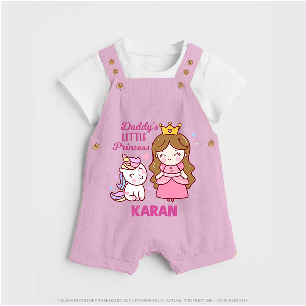 Best Dad Ever Print Arctic  Custom Baby dungaree  - BABY PINK - 0 - 5 Months Old (Chest 18")