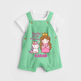 Best Dad Ever Print Arctic  Custom Baby dungaree  - GREEN - 0 - 5 Months Old (Chest 18")