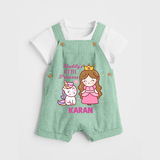 Best Dad Ever Print Arctic  Custom Baby dungaree  - MINT GREEN - 0 - 5 Months Old (Chest 18")