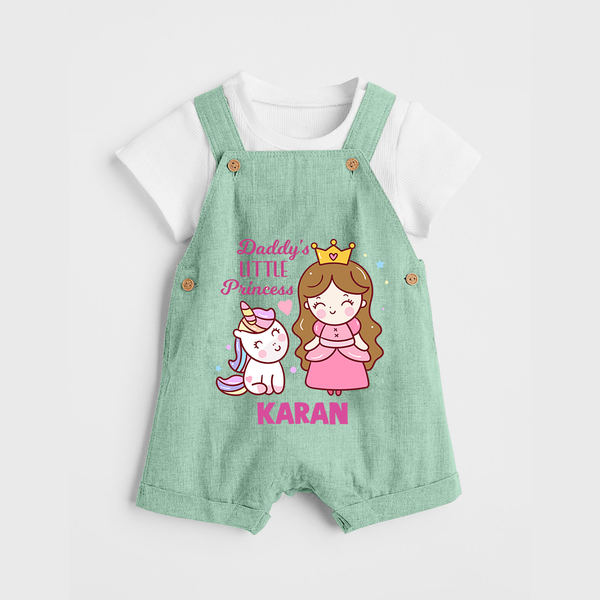 Best Dad Ever Print Arctic  Custom Baby dungaree  - MINT GREEN - 0 - 5 Months Old (Chest 18")
