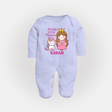 Best Dad Ever Print Arctic  Custom Baby Full Body Suit  - BABY BLUE - New Born (Chest 7.5")