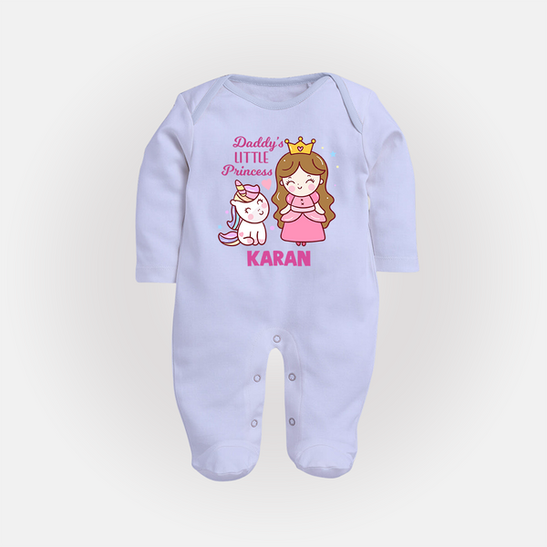 Best Dad Ever Print Arctic  Custom Baby Full Body Suit  - BABY BLUE - New Born (Chest 7.5")
