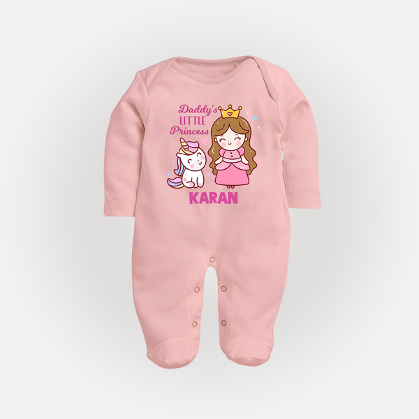 Best Dad Ever Print Arctic  Custom Baby Full Body Suit  - BABY PINK - New Born (Chest 7.5")