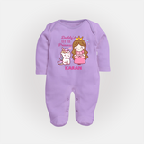 Best Dad Ever Print Arctic  Custom Baby Full Body Suit  - LILAC - New Born (Chest 7.5")