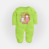 Best Dad Ever Print Arctic  Custom Baby Full Body Suit  - LIME GREEN - New Born (Chest 7.5")