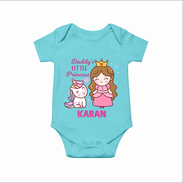 Best Dad Ever Print Arctic  Onesie-Custom Baby Romper  - ARCTIC BLUE - New Born (Chest 14")