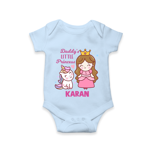 Best Dad Ever Print Arctic  Onesie-Custom Baby Romper  - BABY BLUE - New Born (Chest 14")