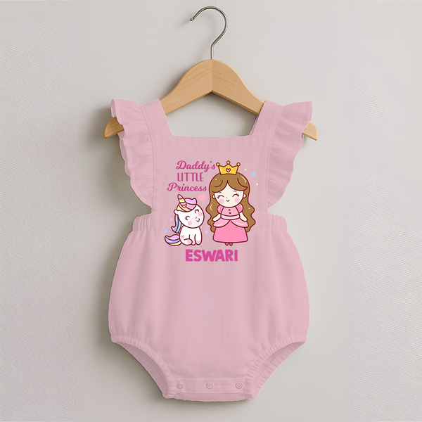 Best Dad Ever Print Arctic  Custom Baby Romper Frock  - BABY PINK - 0 - 3 Months Old (Chest 19")
