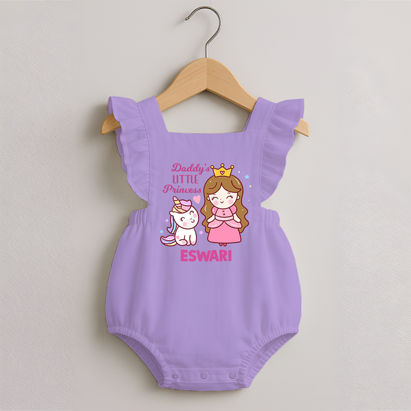 Best Dad Ever Print Arctic  Custom Baby Romper Frock  - LILAC - 0 - 3 Months Old (Chest 19")