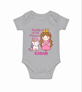 Best Dad Ever Print Arctic  Onesie-Custom Baby Romper  - GREY - New Born (Chest 14")