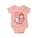 Best Dad Ever Print Arctic  Onesie-Custom Baby Romper  - PEACH - New Born (Chest 14")