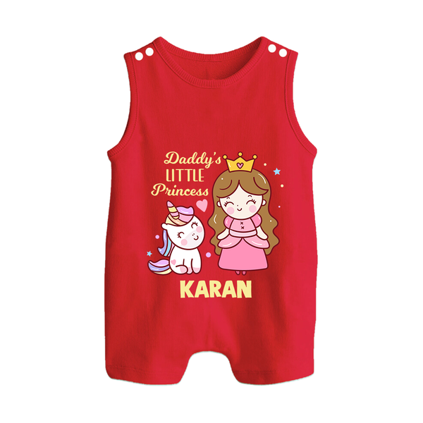 Best Dad Ever Print Arctic  Custom Baby Button Romper  - RED - New Born (Chest 18")