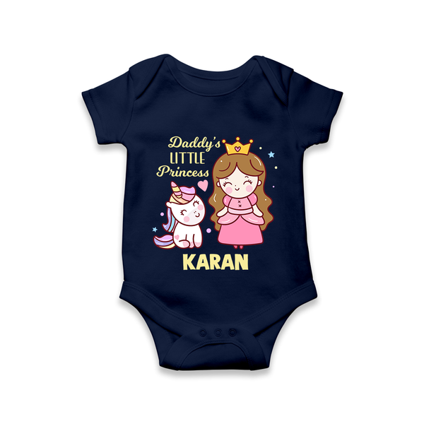 Best Dad Ever Print Arctic  Onesie-Custom Baby Romper  - NAVY BLUE - New Born (Chest 14")
