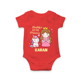 Best Dad Ever Print Arctic  Onesie-Custom Baby Romper  - RED - New Born (Chest 14")